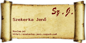Szekerka Jenő névjegykártya