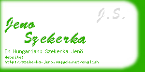 jeno szekerka business card